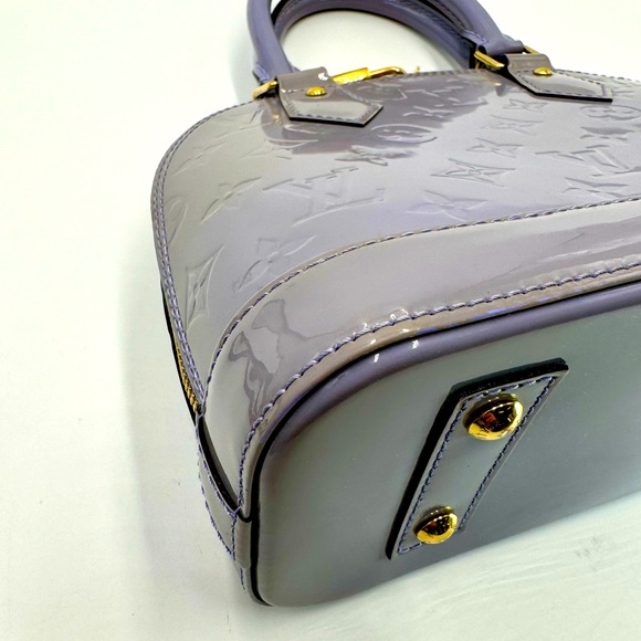 Auth Louis Vuitton Small Purple Lilas Vernis Monogram Alma BB Crossbody Bag - Picture 6 of 16